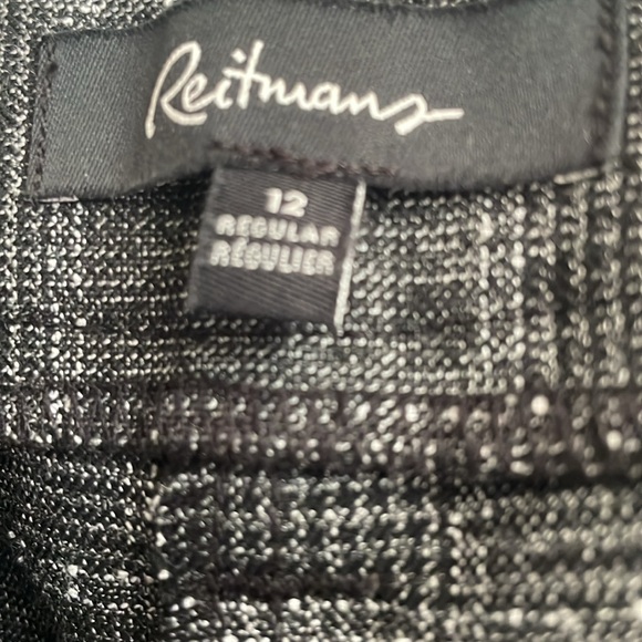 Reitmans wide leg grey plaid pants - Picture 5 of 10